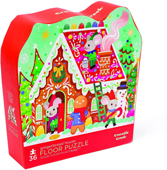 Crocodile creek peperkoeken huisje puzzel met kerst -