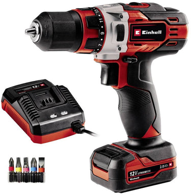 Einhell accu boor- schroefmachine te-cd 18 1 li kit - 12 v li-ion - 30 nm - 0-1400 t min - 10 mm snelspanboorkop - incl. 1x 2.0 ah accu en lader