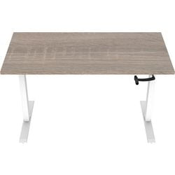 Zit-sta-bureau euroseats crank bursliwh140rob bruin, wit eiken metaal