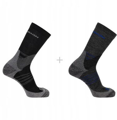 Salomon - x ultra access crew socks | 2-pack | sokken | maat s 36-38 - antraciet zwart