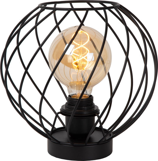 Lucide danza - tafellamp - ø 25 cm - 1xe27 - zwart