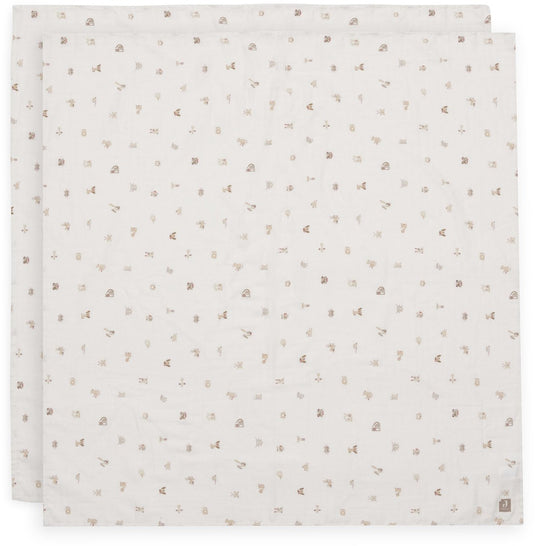 Jollein hydrofiele doek large - 115x115cm - animal friends - 2 stuks
