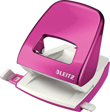 Leitz wow perforator 2-gaats - perforeert tot 30 vel - roze metallic
