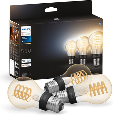 Philips hue filament standaardlamp a60 - warm tot koelwit licht - 3-pack - e27