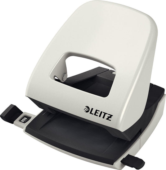 Leitz nexxt metalen bureau perforator - perforeert tot 30 vel - voor mappen en ringbanden - grijs