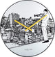 Nextime trumpet city – stille wandklok – 40 cm – glas metaal – wit