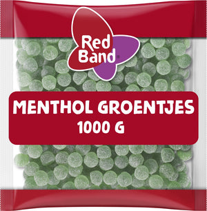 Red band menthol groentjes snoep - keelverfrissing - 1000g