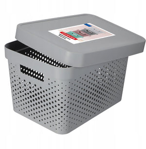 Curver infinity serie - opbergdoos met deksel - ajour - 17l - lichtgrijs