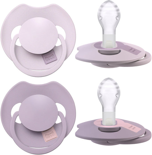 Difrax lovi fopspeen dynamisch - prime - 18+ maanden - lichtroze paars - 2 stuks