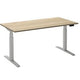 Zit-sta-bureau ceha ade2plhl168q9016rew eiken wit melamine, metaal