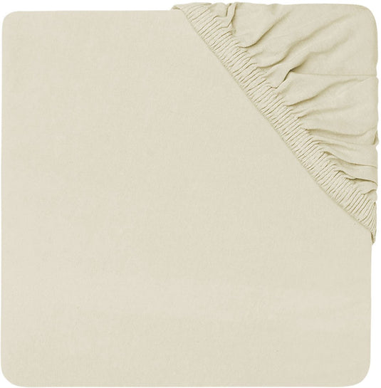 Jollein - baby hoeslaken boxmatras jersey (ivory) - katoen - hoeslaken box - 75x95cm