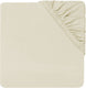 Jollein - baby hoeslaken ledikant jersey (ivory) - katoen - 60x120cm
