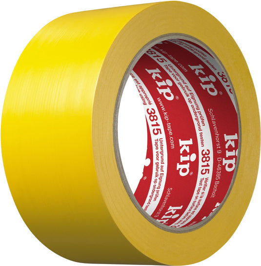 Kip - pvc-beschermband - geel - 50mmx33m - premium plus zacht pvc afplaktape met natuurrubberlijm voor gladde ondergronden zoals hout, aluminium en glas - vormstabiel, waterbestendig en ideaal voor stuc- en pleisterwerk binnen en buiten