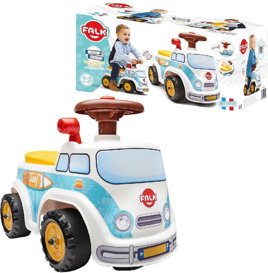 Falk loopwagen surf minibus - voor 1-3 jaar - met opbergvak en claxon