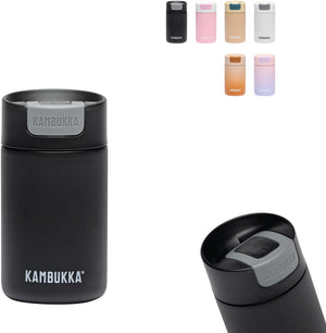 Kambukka olympus thermosbeker 300 ml - koffiebeker to go - makkelijk reinigen - lekvrije koffiebeker - rvs - zwart