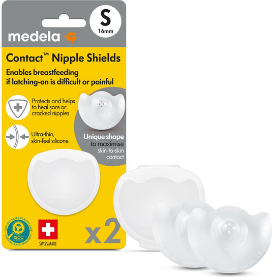 Medela contact tepelhoedjes – hulp bij aanleggen borstvoeding – maat s – 16 mm – 2 stuks
