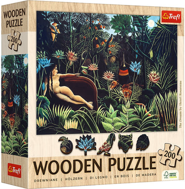 Trefl houten puzzel kunst henri rousseau 200 stukjes legpuzzel.