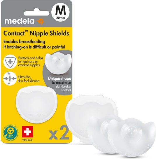 Medela contact tepelhoedjes – hulp bij aanleggen borstvoeding – maat m – 20 mm – 2 stuks