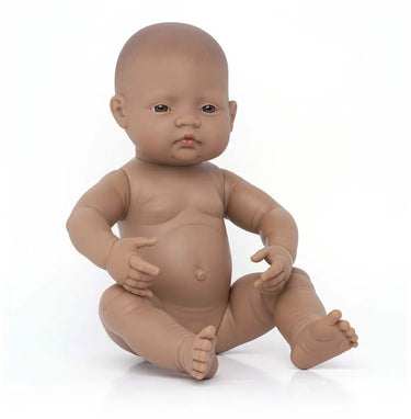 Miniland babypop - latijns meisje 40cm - met vanillegeur - waterdicht - 10 maanden