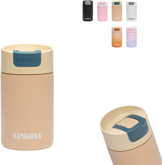 Kambukka olympus thermosbeker 300 ml - koffiebeker to go - makkelijk reinigen - lekvrije koffiebeker - rvs - latte