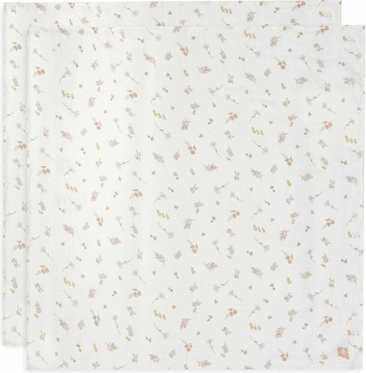 Jollein - hydrofiele doek large 115x115cm - inbakerdoek - zacht katoen - 2 stuks - riverside