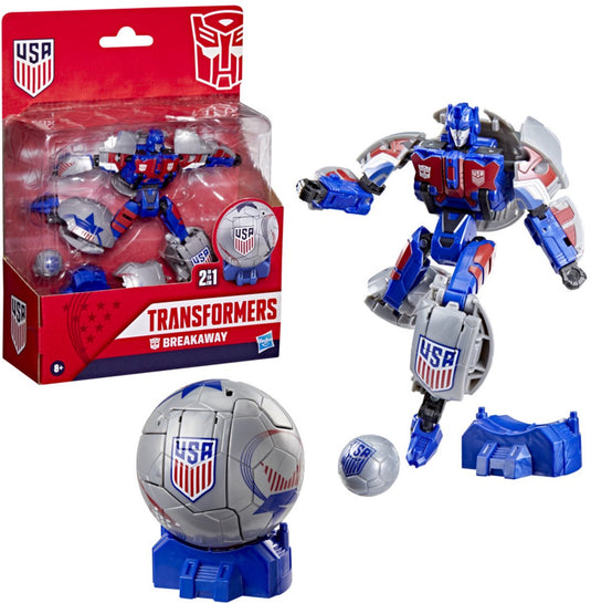 Transformers -speelgoed us soccer federation breakaway-actiefiguur van 14 cm, robotspeelgoed voor 8+
