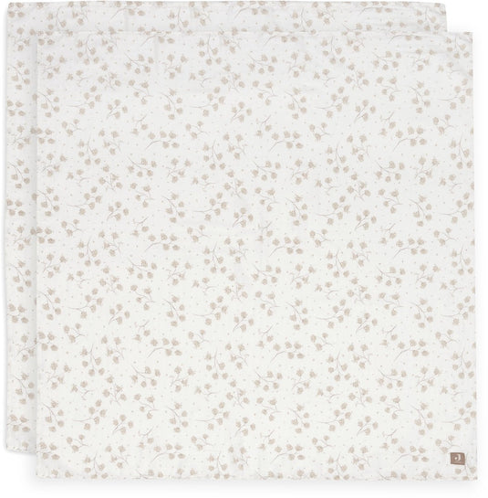 Jollein hydrofiele doek large - 115x115cm - leafy dreams - 2 stuks