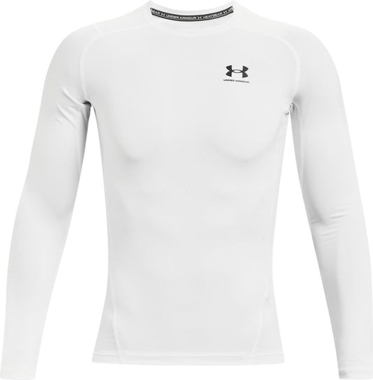 Under armour ua hg armour comp ls-wht heren sportshirt - wit - zwart