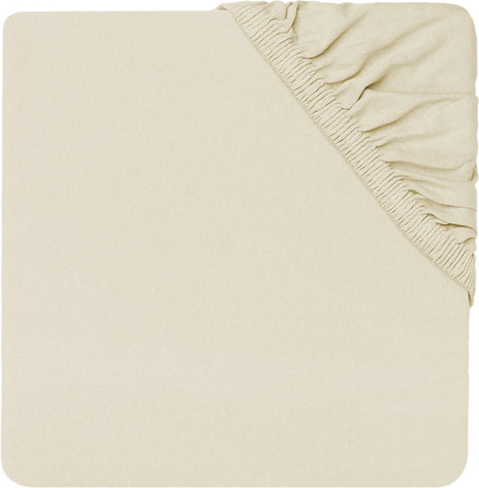 Jollein - baby hoeslaken jersey (ivory) - katoen - hoeslaken wieg - 70x140cm 75x150cm