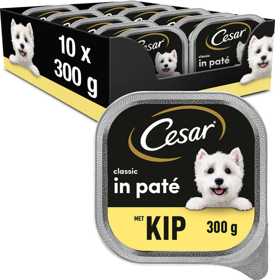 Cesar hondenvoer classic - kip in paté - maaltijdkuipjes 10x300g