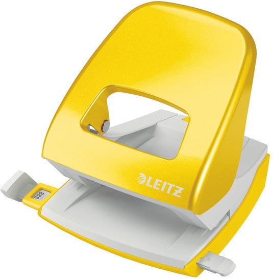 Leitz wow perforator 2-gaats - perforeert tot 30 vel - geel