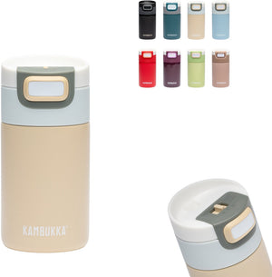 Kambukka etna thermosbeker 300 ml - makkelijk te reinigen thermosfles - lekvrije koffiebeker to go - beige
