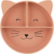 Trixie kinderbord met vakjes - mrs. cat - bord met zuignap - voor baby's vanaf 4 maanden - van siliconen - geschikt voor de vaatwasser