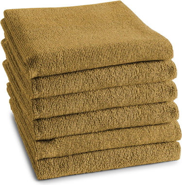 Ddddd - 6x keukendoek - logo - 50x55 cm - okergeel - set van 6 stuks