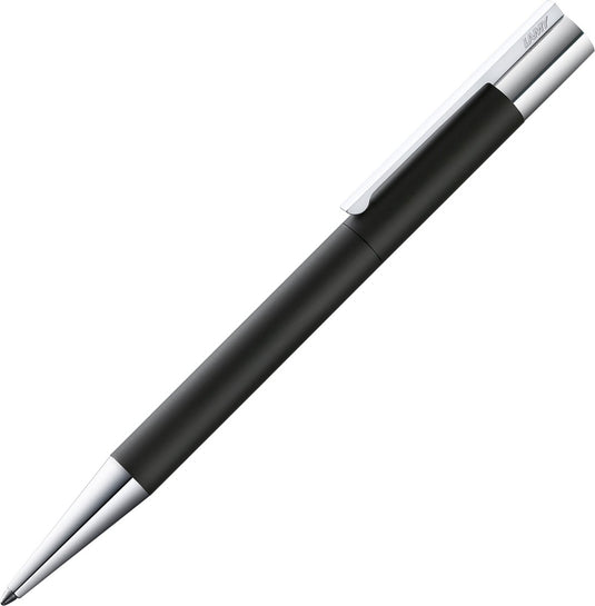 Lamy scala balpen 280 – van roestvrij staal – in matzwart, met draaisysteem, schrijfdikte m, grootvulling in zwart