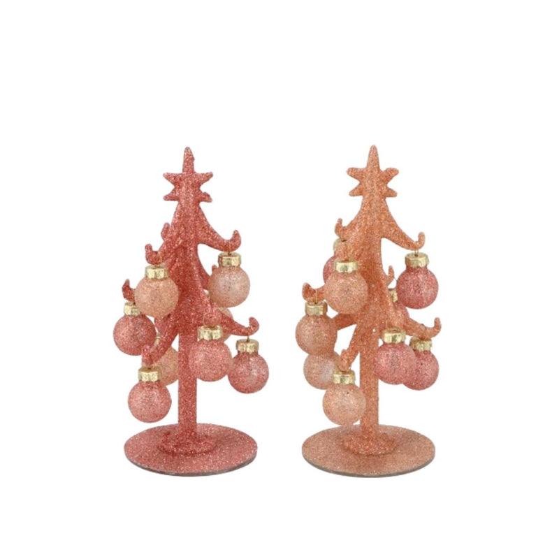 Afbeelding laden in galerijviewer, Kerstboom sparkly nude 15cm 2 assorti
