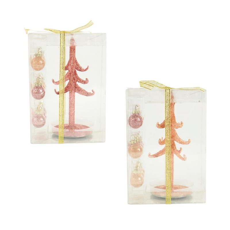 Afbeelding laden in galerijviewer, Kerstboom sparkly nude 15cm 2 assorti
