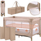Lionelo jasmin easy fold campingbedje – opvouwbaar in seconden – 2 hoogtes matras t25 – inclusief reistas – zijdeur met rits – gaaswanden – 2 wielen met rem – stalen frame – 0-36 maanden – reisbedje