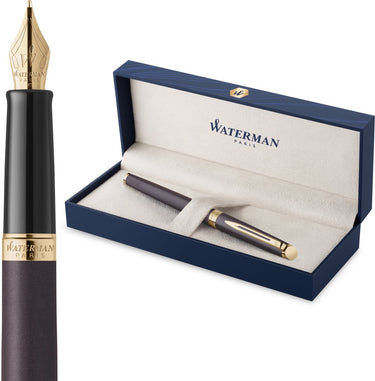 Waterman hémisphère vulpen | de subtiele versie | lavazwart | roestvrijstalen fijne penpunt | met geschenkdoos