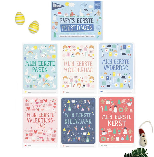 Milestone mijlpaalkaarten eerste feestdagen (nl) 10x15 cm papier 6 stuks
