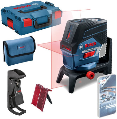 Bosch professional gcl 2-50 c accu kruislijnlaser rood 12v + plafondklem basic body in l-boxx - 0601066g08