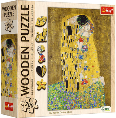 Trefl houten legpuzzel the kiss gustav klimt fsc mix 70% 200 stukjes.