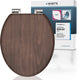 Schütte wc-bril 80193 dark wood - mdf-hout - soft close - verchroomde scharnieren - belastbaar tot 175 kg - decor - 3-zijdige print