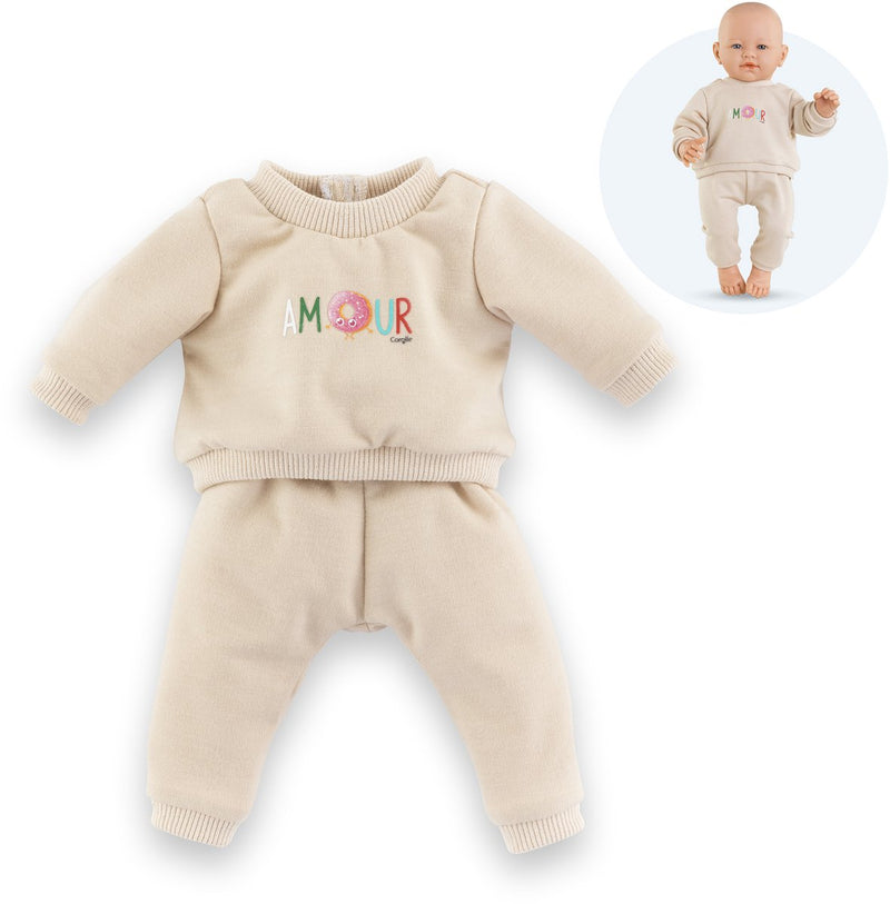 Load image into Gallery viewer, Corolle babypop trainingspak - beige outfit voor pop 42cm.

