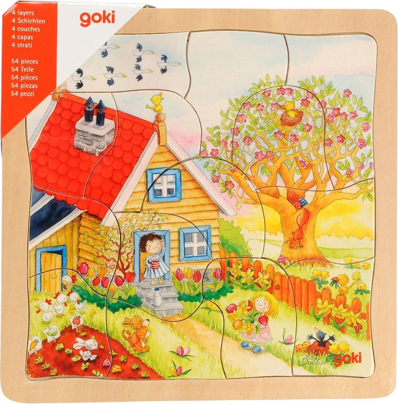 Load image into Gallery viewer, Goki 4-lagen puzzel seizoenen, 54st.
