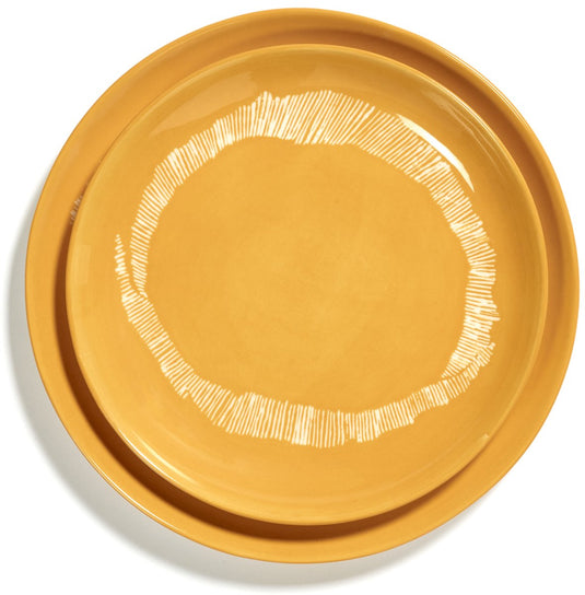 Serax - ottolenghi feast - bord s - geel wit - 19 ø - 2 stuks