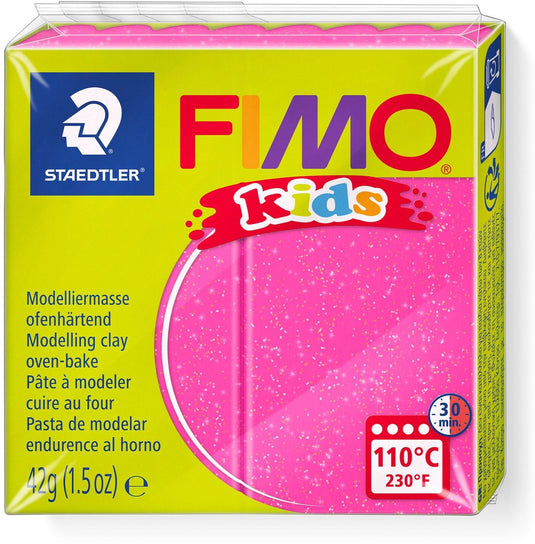 Fimo kids boetseerklei 42 g glitter rose