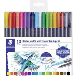 Penseelpen staedtler aquarel niet permanent kleurenassortiment