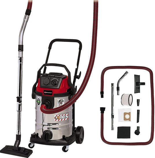 Einhell elektrische nat- droogzuiger te-vc 2340 sacl - 1500 w - 225 mbar - 40 l - stofbeschermingsklasse l - automatisch stopcontact: 1900 w - incl. mondstukken en filter
