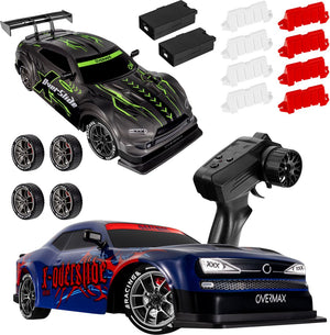 Overmax x-overslide – bestuurbare auto 2in1: drift race – 20 km h – 2 snelheidsstanden – 2 batterijen – 40min speeltijd – 2 carrosserieën – 2 wielensets – led onderverlichting – obstakelset – gecodeerde besturing – rc auto